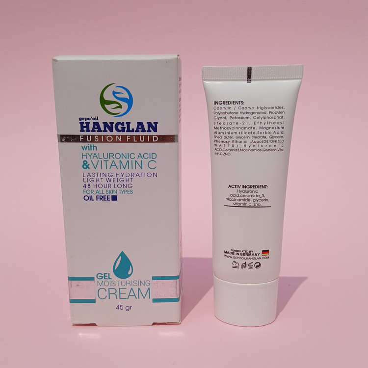 ژل کرم مرطوبکننده هنگلان مدل Fusion Fluid حاوی هیالورونیک اسید و ویتامین C وزن 45 گرم