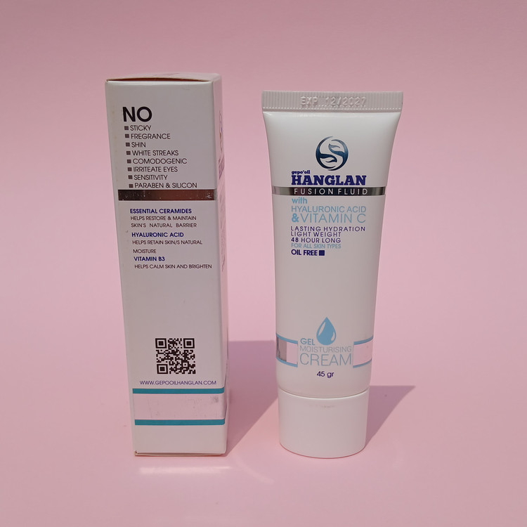 ژل کرم مرطوبکننده هنگلان مدل Fusion Fluid حاوی هیالورونیک اسید و ویتامین C وزن 45 گرم